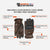VL480Br Denim & Leather Motorcycle Gloves (Brown) with Mobile Phone Touchscreen infographics