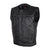 VL919GS Men's Zipper and Snap Closure Leather Club Vest Quick Access Gun Pocket w/ Grey Stitching