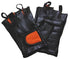 VL430 Vance Leather Black and Orange Padded Palm Fingerless Glove with Pull Tabs