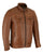 VL550Br Vance Leathers' Men's Cafe Racer Waxed Lambskin Austin Brown Motorcycle Leather Jacket