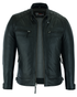 VL550B Vance Leathers' Men's Cafe Racer Gatsby Black Waxed Lambskin Motorcycle Leather Jacket