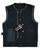 VB919L Denim Black Collarless Club Vest with Leather trims