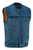 VB919BL Men's Blue Denim Collarless Vest
