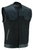 VB913BK Men's Collarless Black Denim & Leather Vest