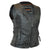 HML1037DG Ladies Distressed Gray Premium Leather Concealed Carry Motorcycle Vest