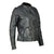 HML638B High Mileage Ladies Lightweight Black Goatskin Jacket w/ Grommeted Twill and Lace Highlights