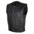 HMM919BP High Mileage Men's Zipper and Snap Closure Leather Club Vest Quick Access Gun Pocket w/Paisley Liner