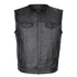 HMM919 Men's Zipper and Snap Closure Leather Motorcycle Club Vest Quick Access Gun Pocket