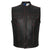 HMM924R High Mileage Men's Zipper and Snap Closure Leather Club Vest with American Flag Liner and Red Stitching