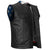 HMM929 High Mileage Men's Zipper and Snap Closure Collarless Leather Club Vest with American Flag Liner