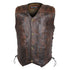 HMM915VB Vance Leather High Mileage Men's Vintage Brown 10 Pocket Vest