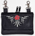 VA320 Vance Leather's Premium Leather Purses Ladies Belt Loop Purse 7.5x5 Rose Designs