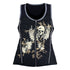VB017 Skull - Ladies Skull and Wings Black Tank Top with Zipper and Studs