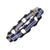 Two Tone Black and Candy Blue Ladies Bike Chain Bracelet with Blue Crystal Centers