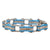 Vance Leather's Ladies Bracelets Two Tone Silver and Turquoise Ladies Bike Chain Bracelet with White Crystal Centers
