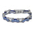 Vance Leather's Bracelets Two Tone Silver and Candy Blue Bike Chain Bracelet with Blue Crystal Centers