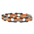 Vance Leather's Bracelets Two Tone Black and Orange Ladies Bike Chain Bracelet with White Crystal Centers