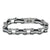 Vance Leather's Bracelets Two Tone Silver and Black Bike Chain Bracelet with White Crystal Centers