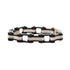 VJ1117 Two Tone Black and Black Ladies Bike Chain Bracelet with White Crystal Centers