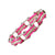 Vance Leather's Bracelets Two Tone Silver and Pink Ladies Bike Chain Bracelet with White Crystal Centers