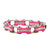  Vance Leather's Bracelets Two Tone Silver and Pink Ladies Bike Chain Bracelet with White Crystal Centers