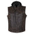 HMM914HDB Vance Leather Distressed Brown Motorcycle Club Leather Vest with Hoodie