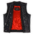 HMM919R High Mileage Men's Zipper and Snap Closure Leather Club Vest Quick Access Gun Pocket w/Red Liner