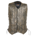 HMM915DB Vance Leather High Mileage Men's Distressed Brown 10 Pocket Vest