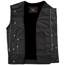 High Mileage Men's Zipper and Snap Closure Leather Club Vest
